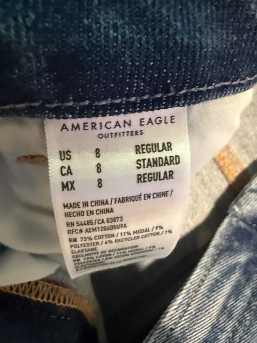 American Eagle Outfitters Men's Medium Blue Slim-Straight Jeans